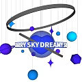 JARRY SKY DREAMS Decorative Design With Hanging Ring Blue Sphere Purple Blue Decorations And Stars