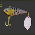 Colorful Yellow Blue Black Striped Fishing Lure Hard Bait With Hooks And Spinner Blade