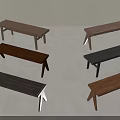 Modern Wooden Benches With Various Colors And Minimalist Design For Home Interior