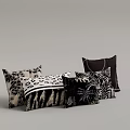 Stylish Decorative Throw Pillows With Leopard Zebra And Geometric Patterns 3d model
