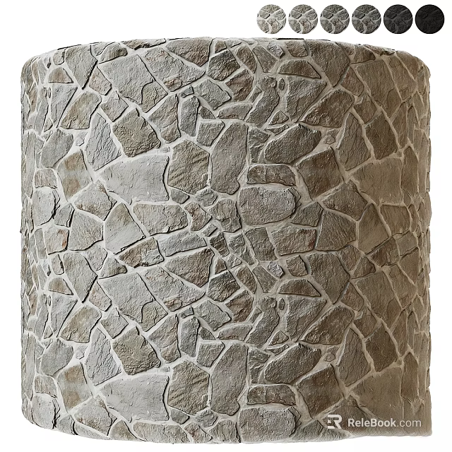 Natural Rustic Stone Structure With Irregular Textured Surface And Handcrafted Design Elements 3d model 