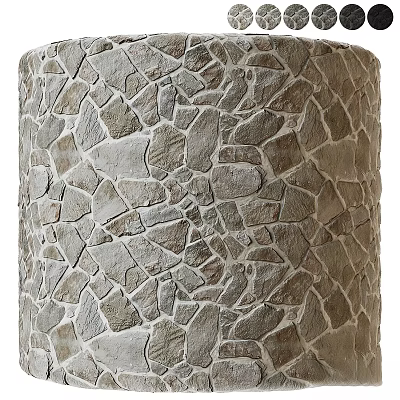 Natural Rustic Stone Structure With Irregular Textured Surface And Handcrafted Design Elements 3d model
