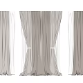 Elegant Neutral Toned Curtains with Draped Design and Soft Velvet Fabric