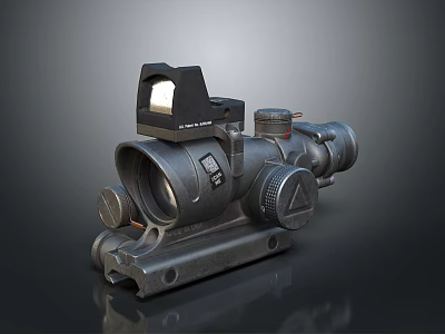 Practical Optical Sight Device With Red Dot Attachment And Adjustable Metal Knobs 3d model