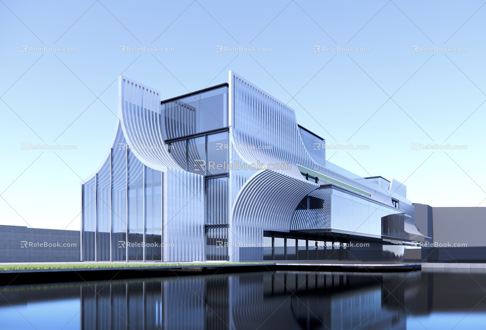 Modern Exhibition Hall Architecture 3d model