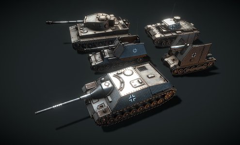 Weapons German tanks 3d model