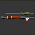 Colorful Rocket Launcher Weapon Featuring Yellow Green Red And Silver Cylindrical Parts