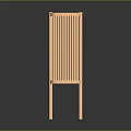 Pastel Pink Wooden Furniture With Vertical Slat Design Open Structure And Four Slender Legs
