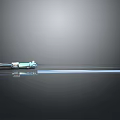 Shiny Metallic Sword With Detailed Handle And Long Sharp Blade Design