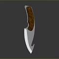 Tactical Weapon Knife With Blue Stainless Steel Blade And Wooden Handle Design