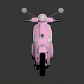 Elegant Pink Classic Scooter With White Seat And Black Wheels Design
