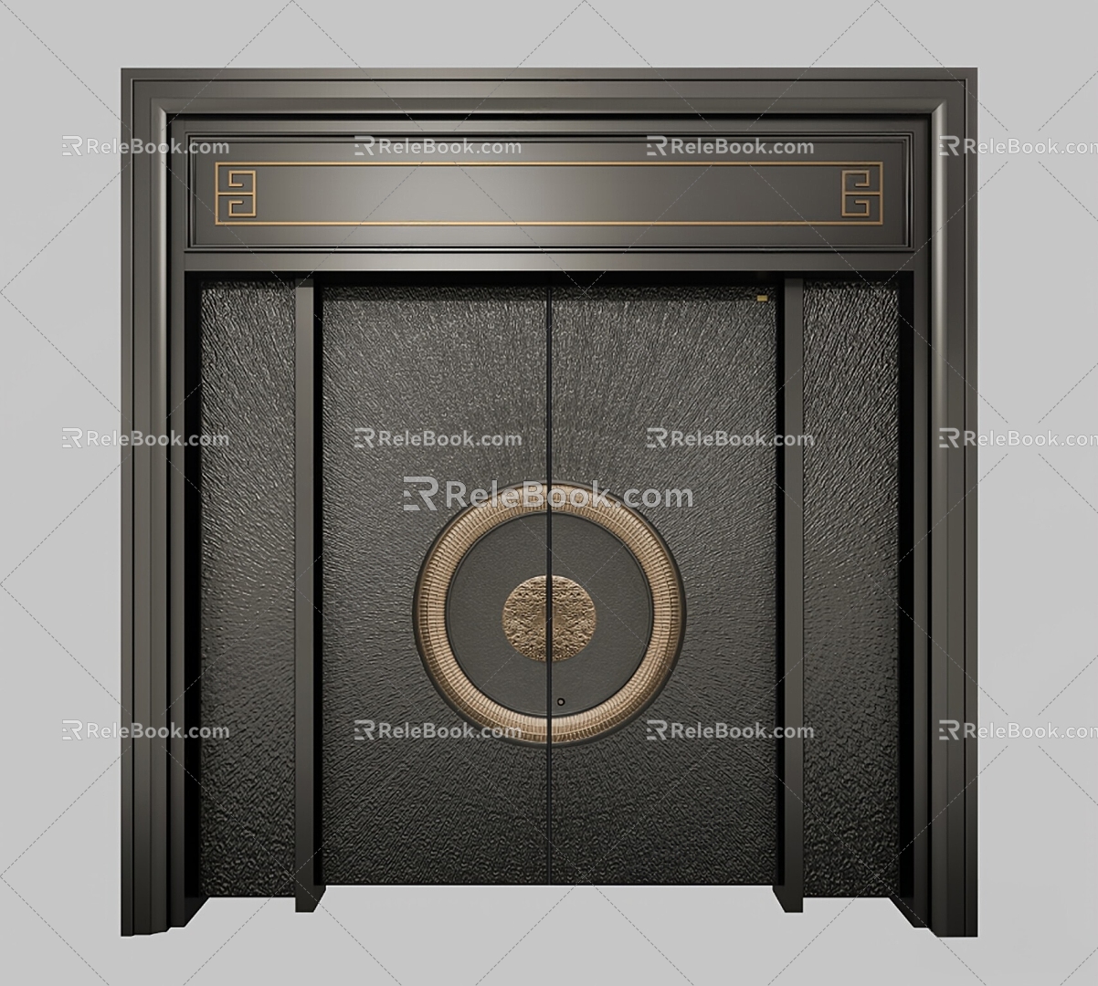 Italian double-door copper door 3d model