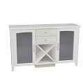 White Wooden Sideboard with Mesh Doors and Drawers Simple Design Furniture