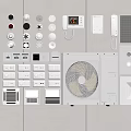 GREE Air Conditioner Fan with Multiple Control Components and White Design Elements