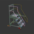 Sturdy Metal Sports Equipment with Steps Handrails and Wheels for Athletic Training Use