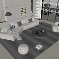 Modern Sofa Coffee Table Combination Sofa Coffee Table 3d model