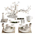 Tableware ornaments combination 3d model