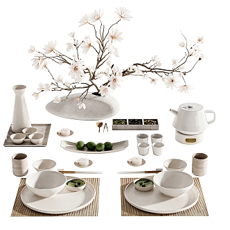 Tableware ornaments combination 3d model