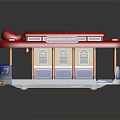 Red Roof Municipal Tram Shaped Decorative Storage Furniture For Kids Room