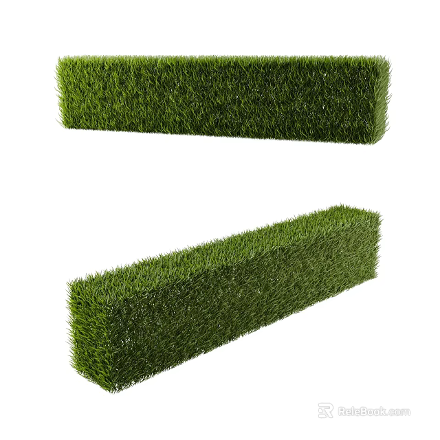 Green Lush Trimmed Hedge Shrubs With Neat Shape For Garden Landscape Design 3d model 