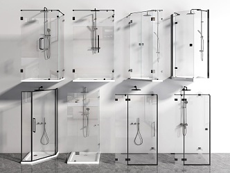 Modern shower room shower partition 3d model