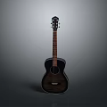 Dark Colored Acoustic Guitar For Daily Living With Smooth Wooden Texture And Classic Design