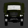 Green Military Truck With Canvas Covered Cargo Bed Sturdy Wheels And Exterior View