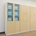 Modern Office Bookcase Design With Glass Doors Wooden Cabinets And File Storage