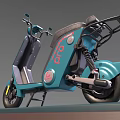 Light Blue Electric Motorcycle with Pro Logo Modern Design and Storage Compartment