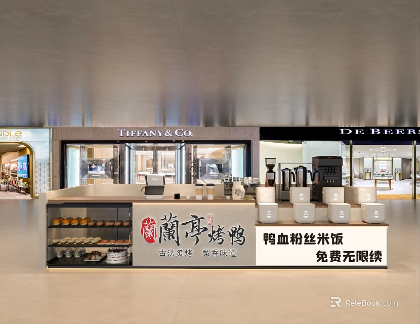 Lanting Roast Duck Stall Offering Duck Blood Vermicelli Rice With Free Unlimited Refills 3d model 