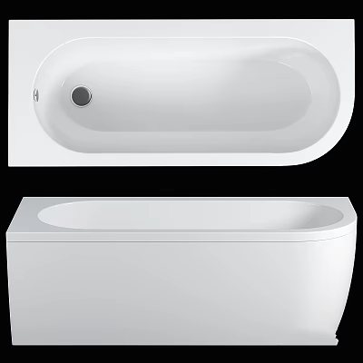 Modern White Freestanding Bathtub With Sleek Oval Design And Smooth Surface 3d model