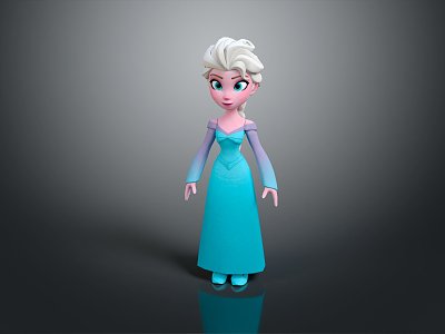 Modern Game Character Disney Princess Cartoon Beauty Princess Cartoon Princess 3d model