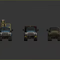 Various Types of Colored Construction Trucks Including Crane Dump And Tanker Models