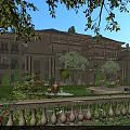 Classic Townhouse Exterior Design With Balconies Lush Greenery And Garden Railing