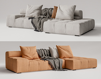 Modern corner sofa multiplayer sofa 3d model