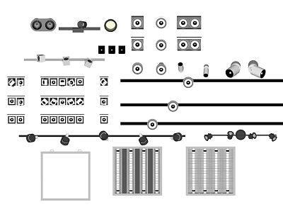 Recessed and Track Mounted Downlights and Spotlights in Various Styles for Home Lighting 3d model