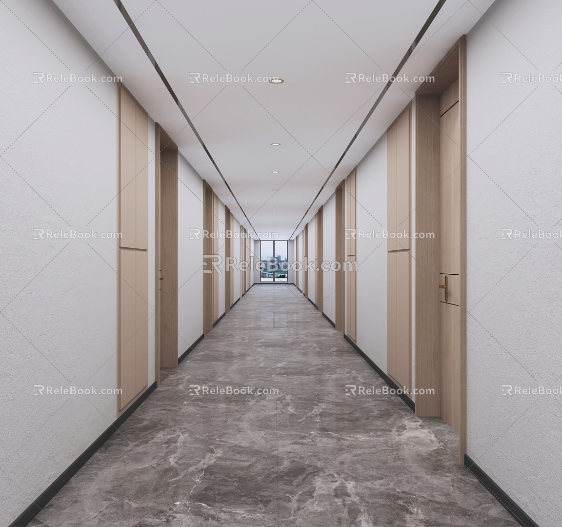 Office aisle corridor 3d model