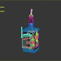 Transparent Square Bottle With Intricate Mechanical Structure And Top Wick Design
