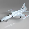 Silver Gray Fighter Jet Model With Red Cross Symbols J-3059 196 Numbers Landing Gear