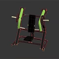 Professional Leg Press Fitness Equipment With Green Black Design And Barbell Bars