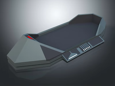 Modern Commercial Equipment With Geometric Gray Exterior Black Work Surface And Side Control Panel 3d model
