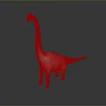 White Long Neck Dinosaur Model With Textured Surface And Dark Background Reflection
