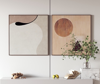 Modern abstract painting hanging painting decorative painting 3d model