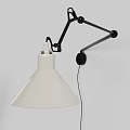 Modern Adjustable Wall Lamps With Black Metal Arms And White Shades