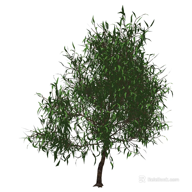 Lush Arbor With Green Leaves And Brown Trunk In Natural Environment 3d model 