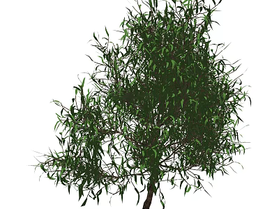 Lush Arbor With Green Leaves And Brown Trunk In Natural Environment 3d model