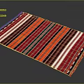 Vibrant Colorful Striped Rug Featuring Red Orange White And Black Horizontal Stripes