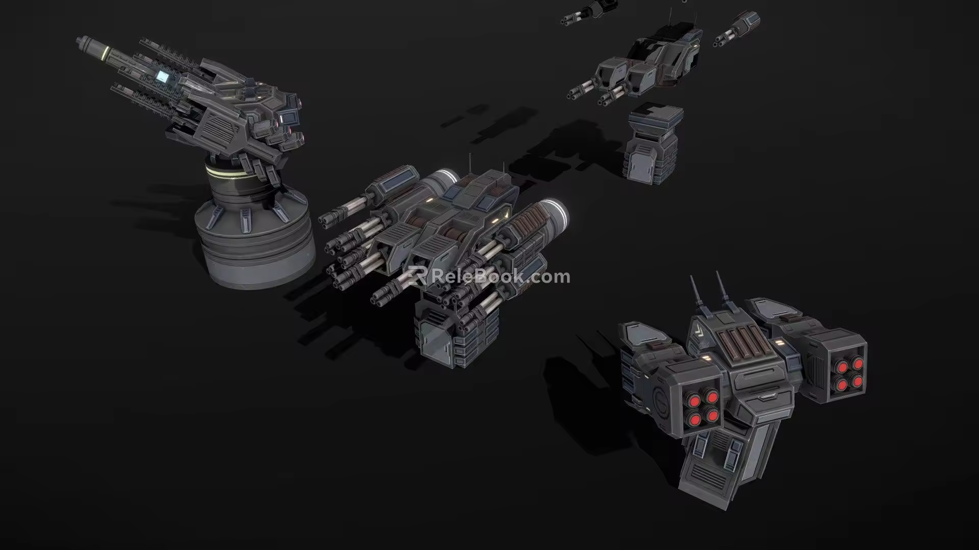 Weapon sci-fi turret 3d model