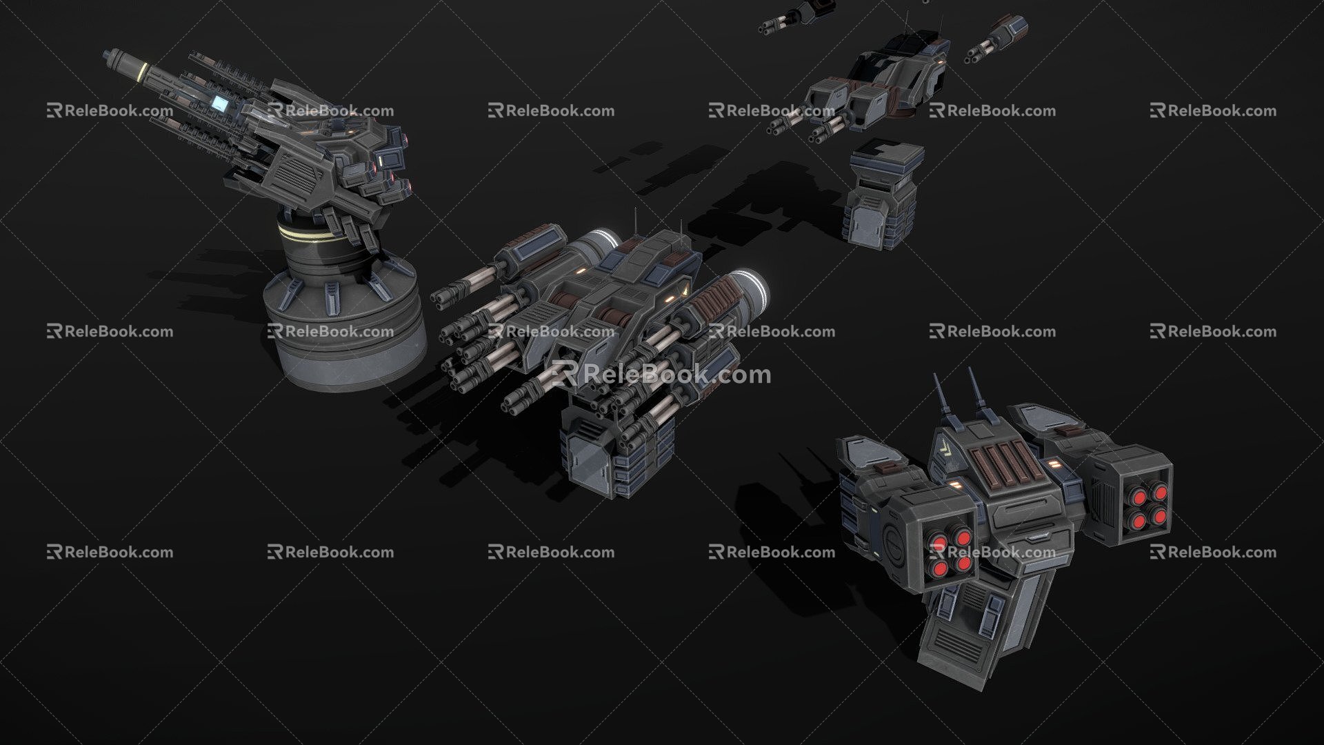 Weapon sci-fi turret model