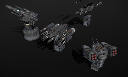 Weapon sci-fi turret 3d model